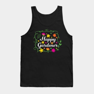 Happy Gardener Floral Decorative Motif Tank Top